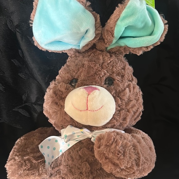 Fluffy | Toys | Bunny Rabbit 8 Plush Brown Blue Polka Dot Bow Kellytoy ...
